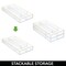 mDesign Plastic Makeup Vanity Drawer Organizer Tray, 4 Sections